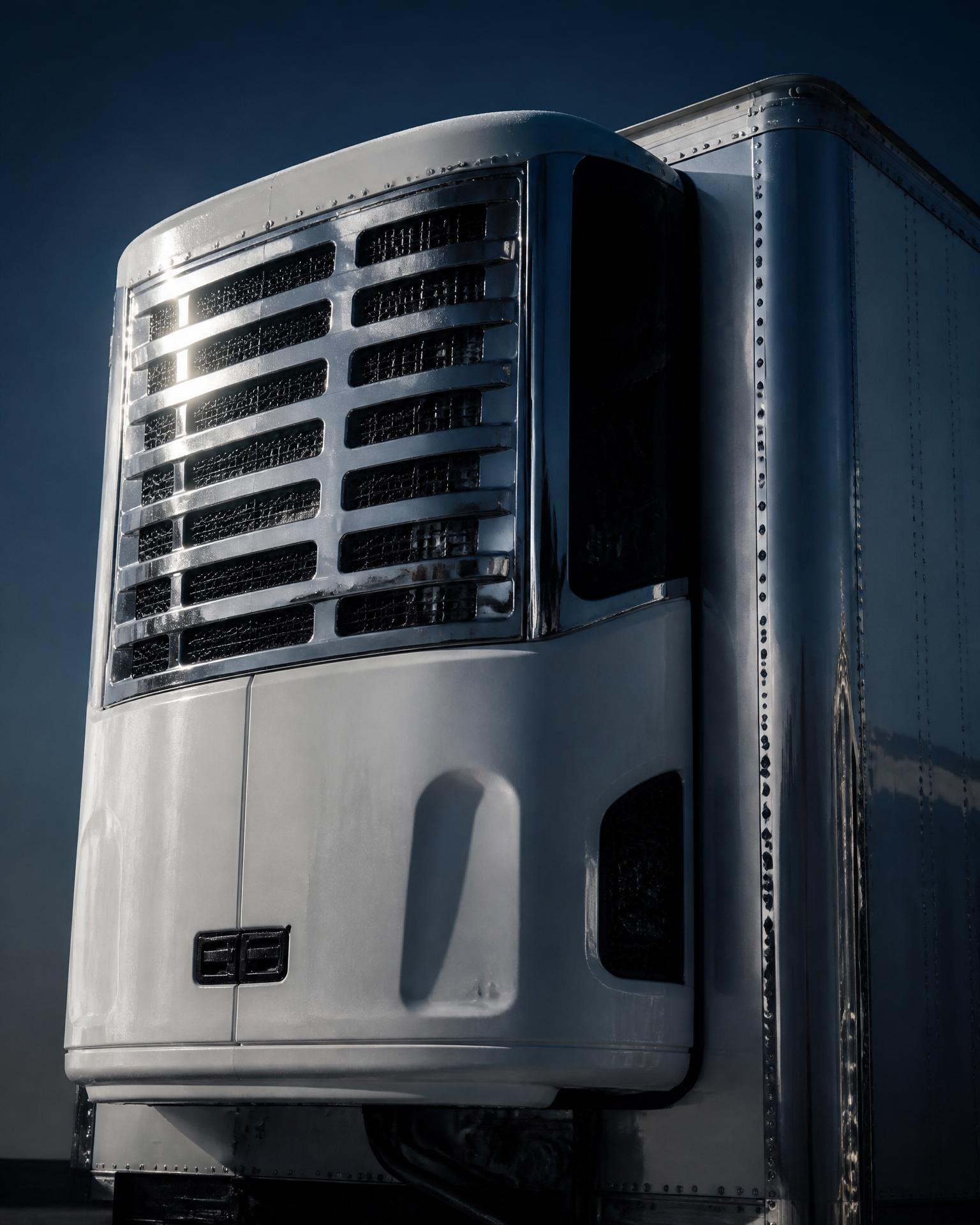 Front-mounted refrigeration unit on a reefer trailer